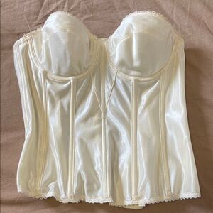 Dominique Ivory Satin Longline Bustier